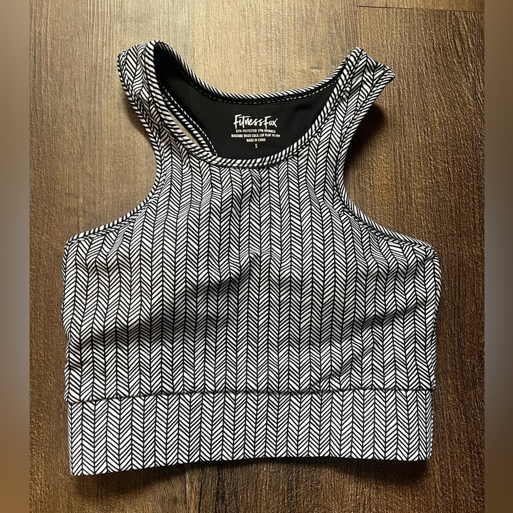 Fitness Fox Black and White Sports Bra